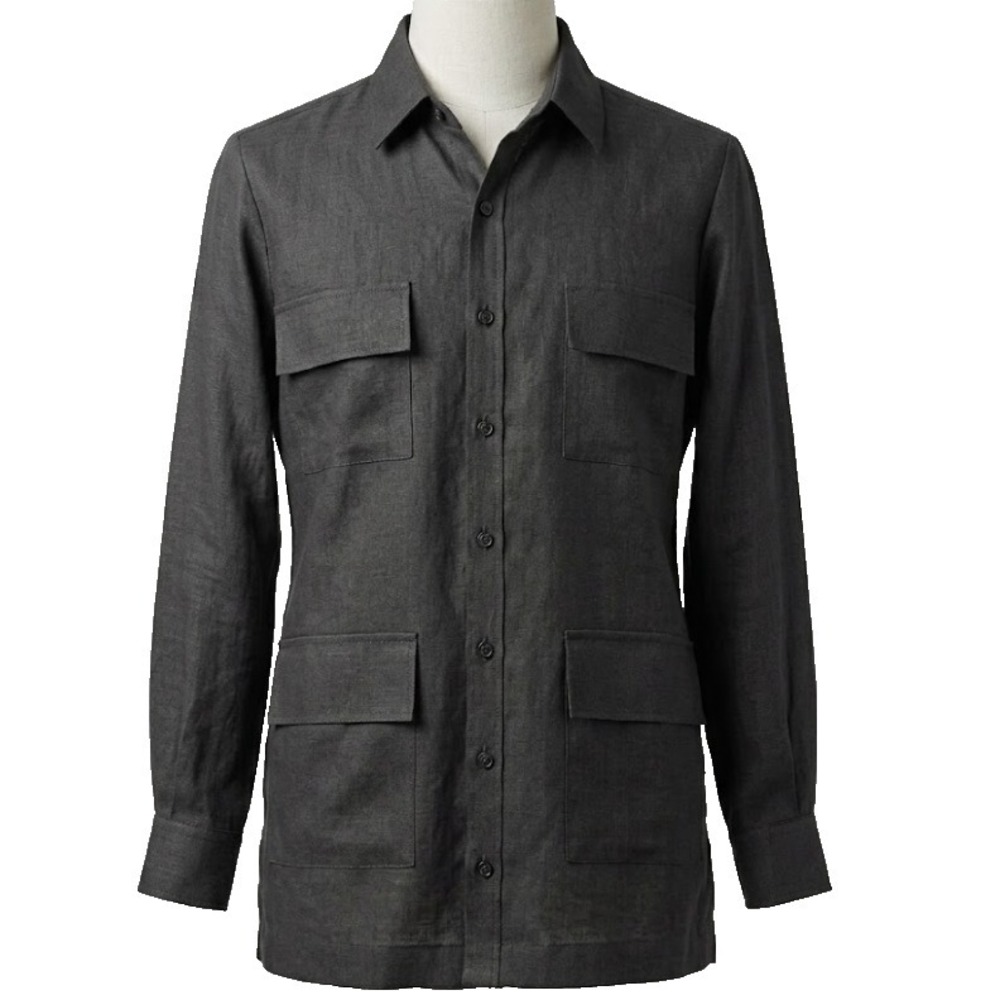Crown Linen Designs Tunic Blouse extra small Black Button Up shirt Women New- U